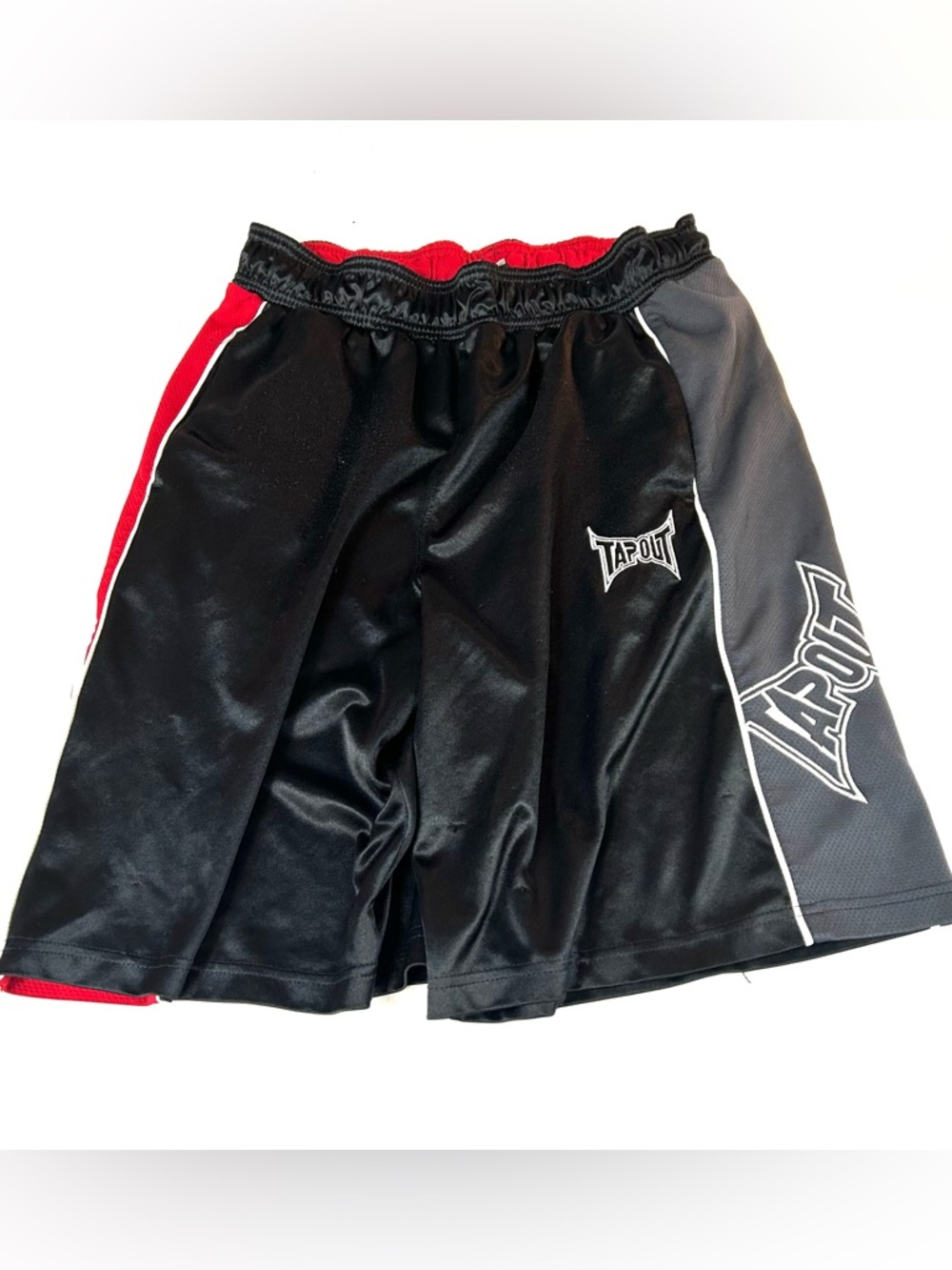 Vintage Y2K Tapout Mens Size Medium UFC Athletic Shorts Black Red #1317